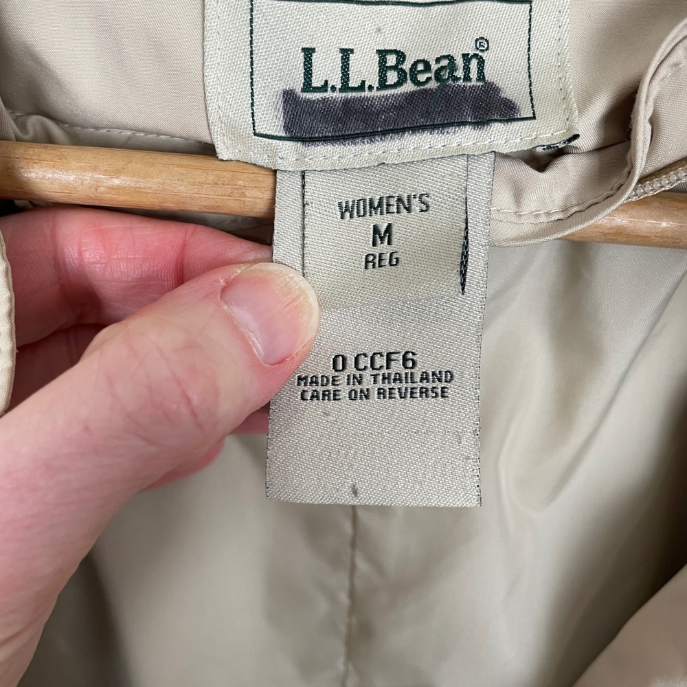 LL Bean Classic H2Off Rain Jacket Womens M Removable Hood Plaid Liner Outdoor - Picture 6 of 12
